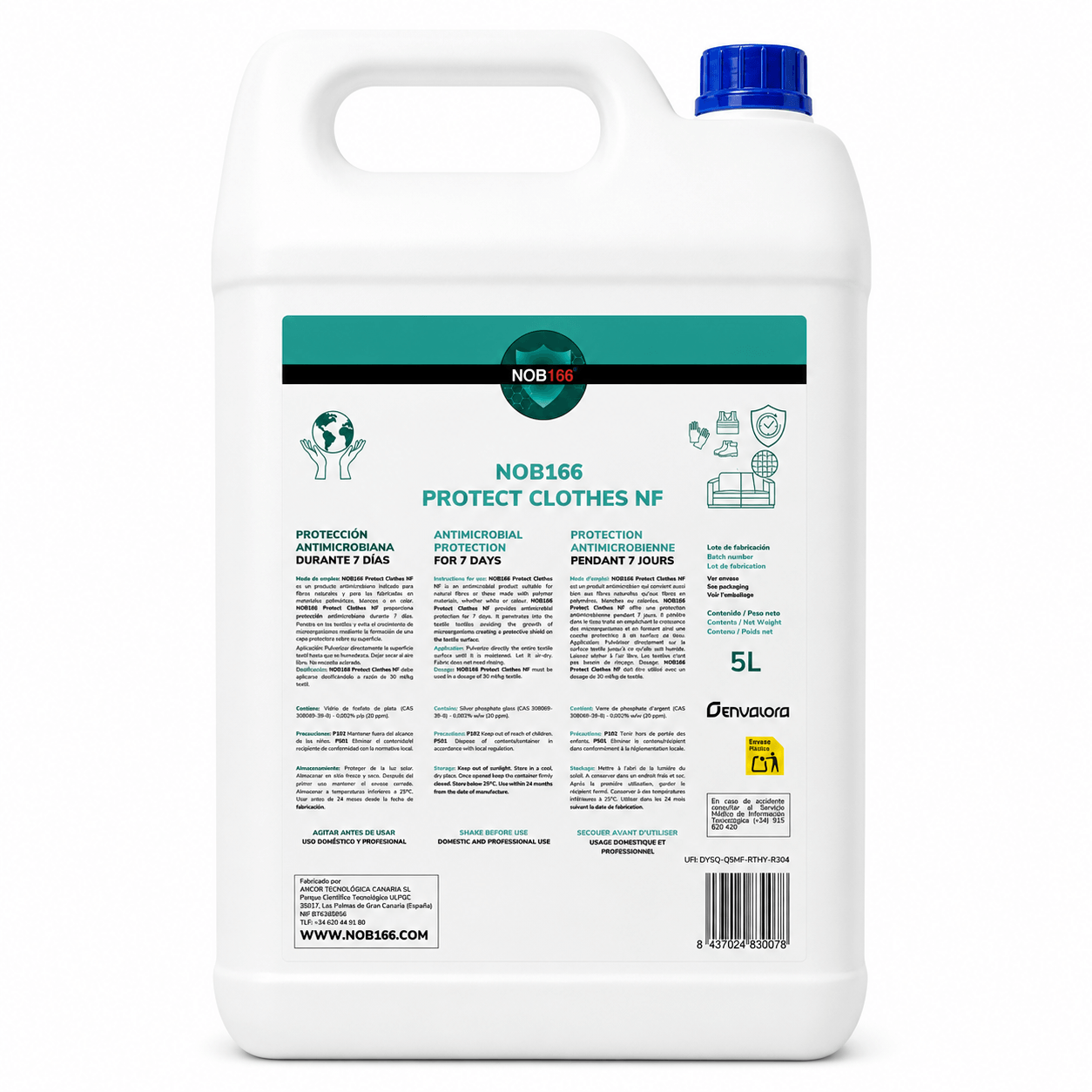 NOB166 Protect Clothes (5 L) - Protector textil profesional sin aclarado